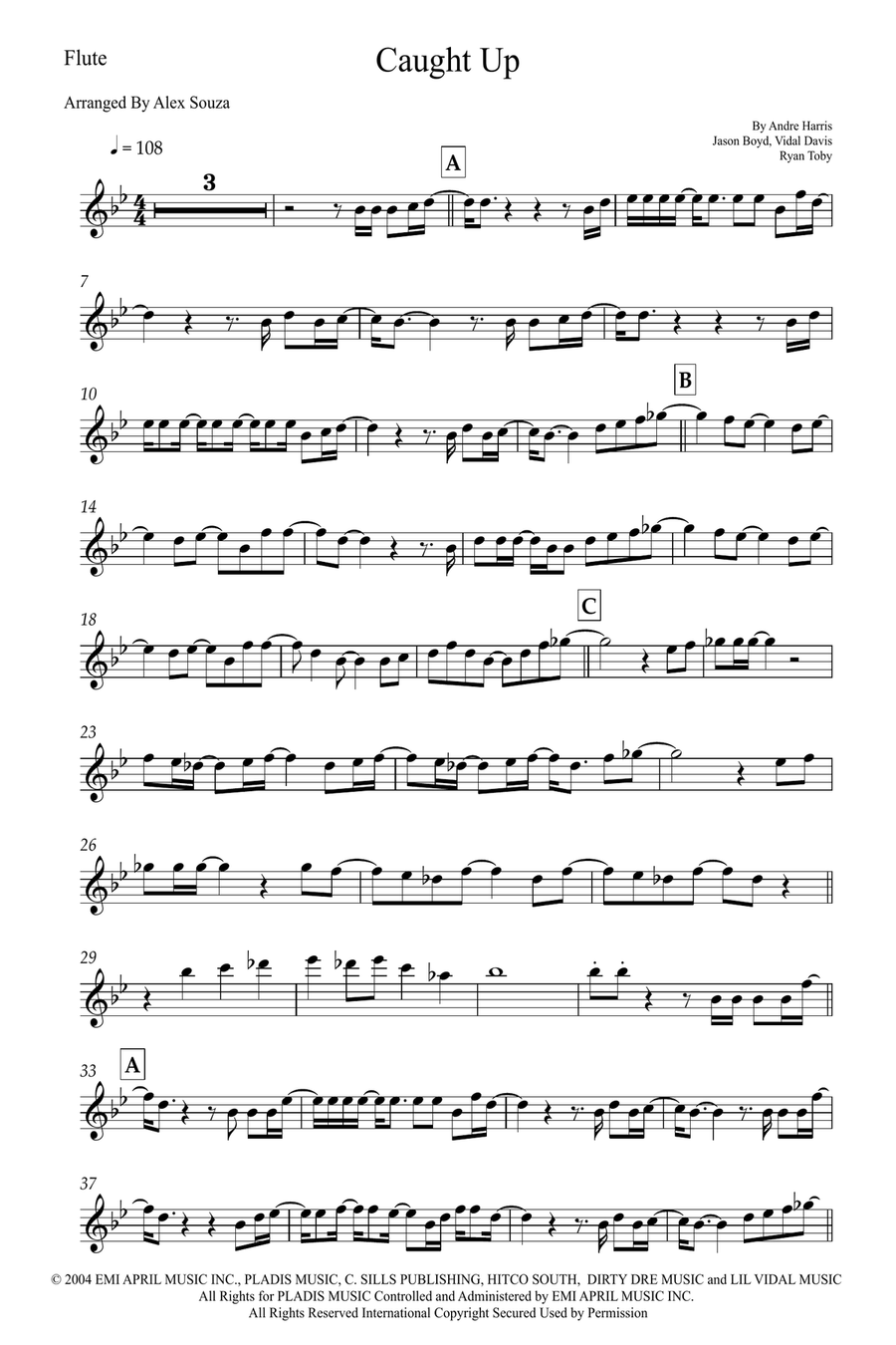 Caught Up Caught Up Flute Solo scores gallery preview page 1