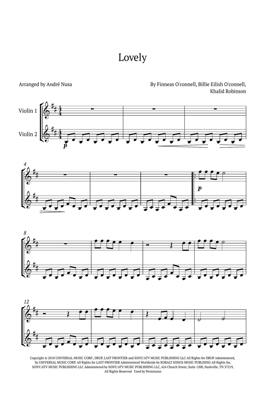 Lovely String Duet scores gallery preview page 1