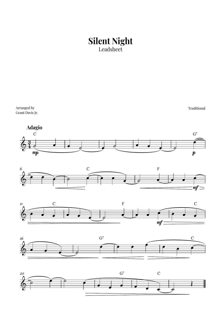 Silent Night Piano scores gallery preview page 1