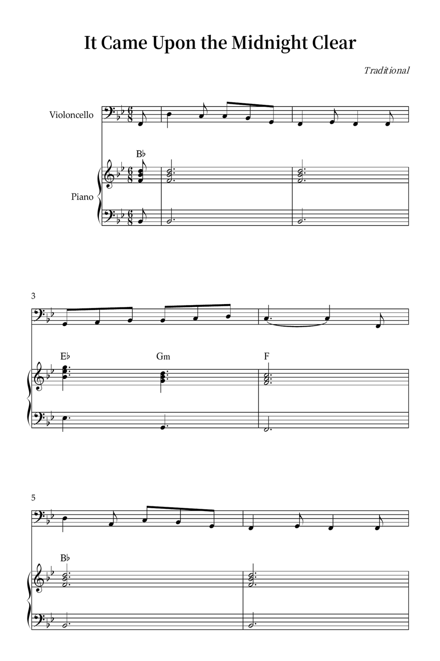 It Came Upon the Midnight Clear Piano scores gallery preview page 1