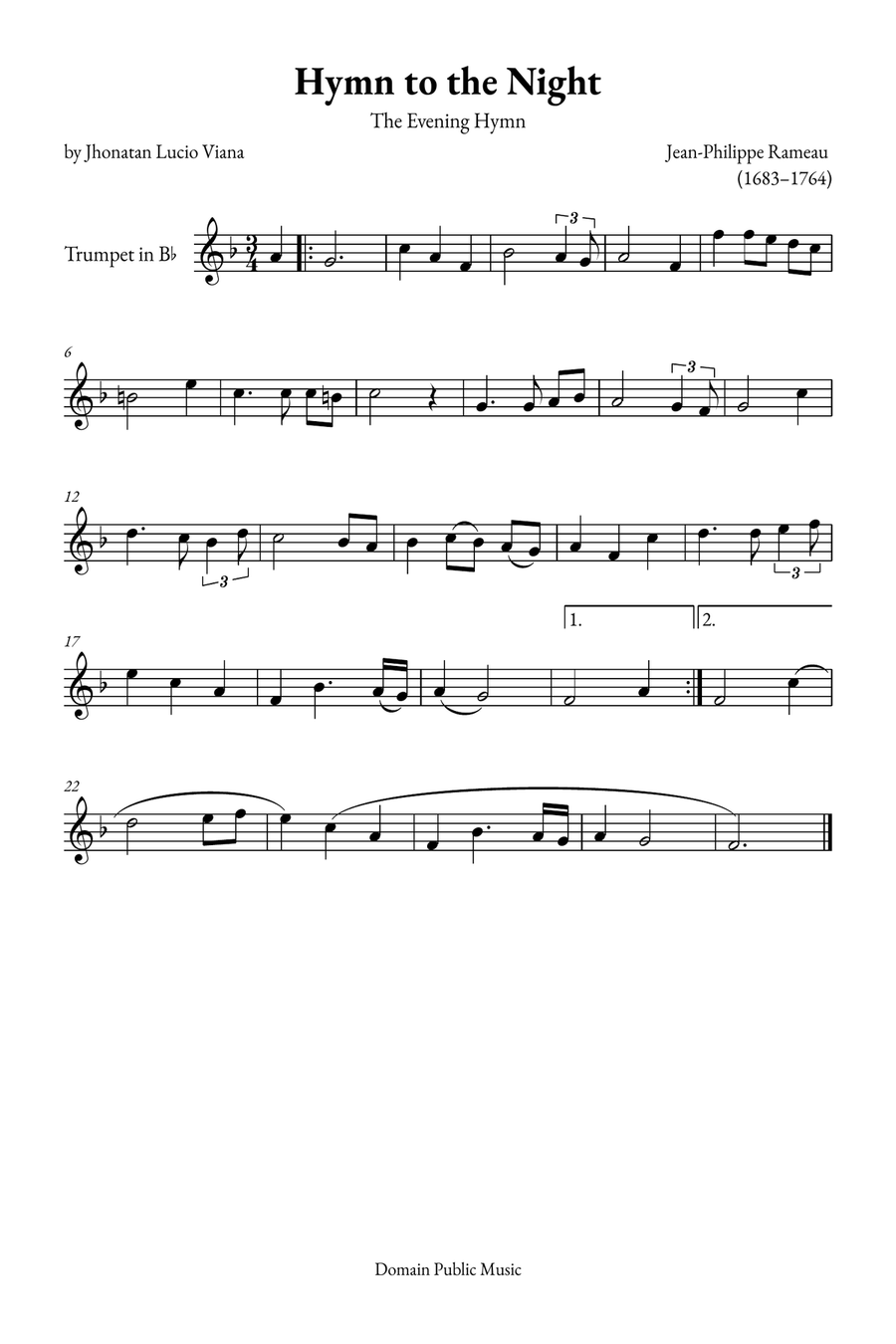 Hymne à La Nuit Hymne à La Nuit Chamber Music scores gallery preview page 1