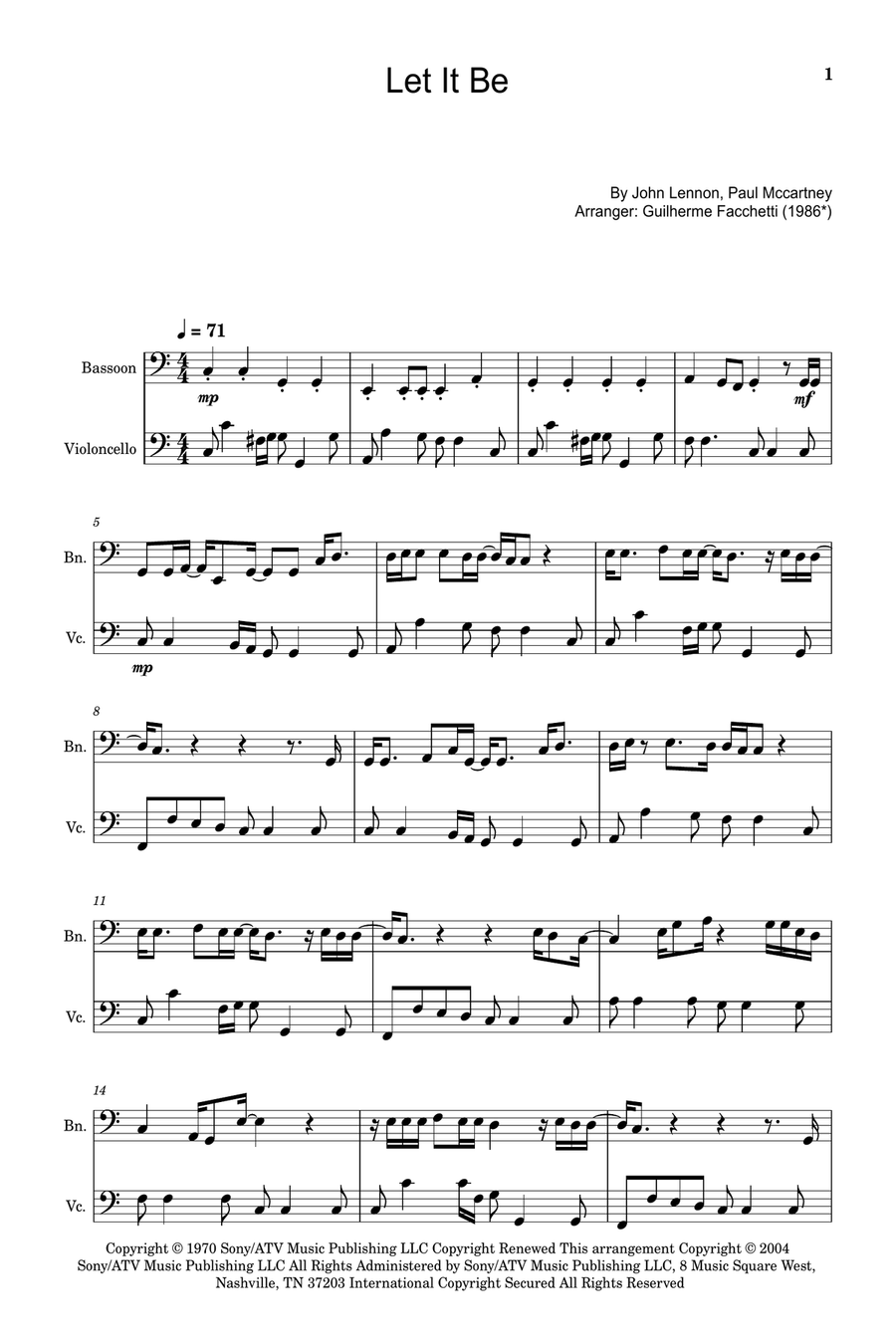 Let It Be Chamber Music scores gallery preview page 1