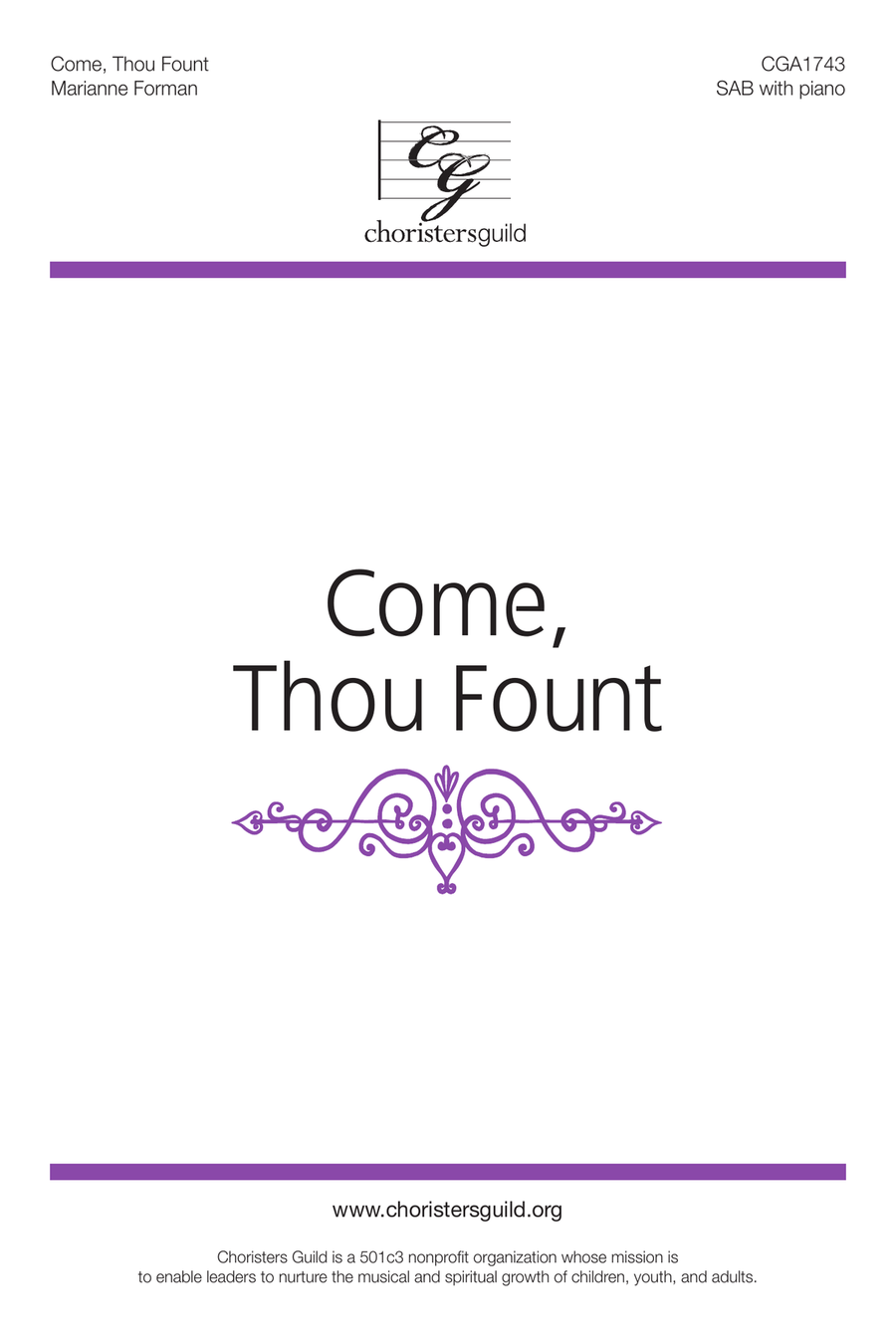 Come, Thou Fount (SAB) Come, Thou Fount (SAB) 3-Part scores gallery preview page 1