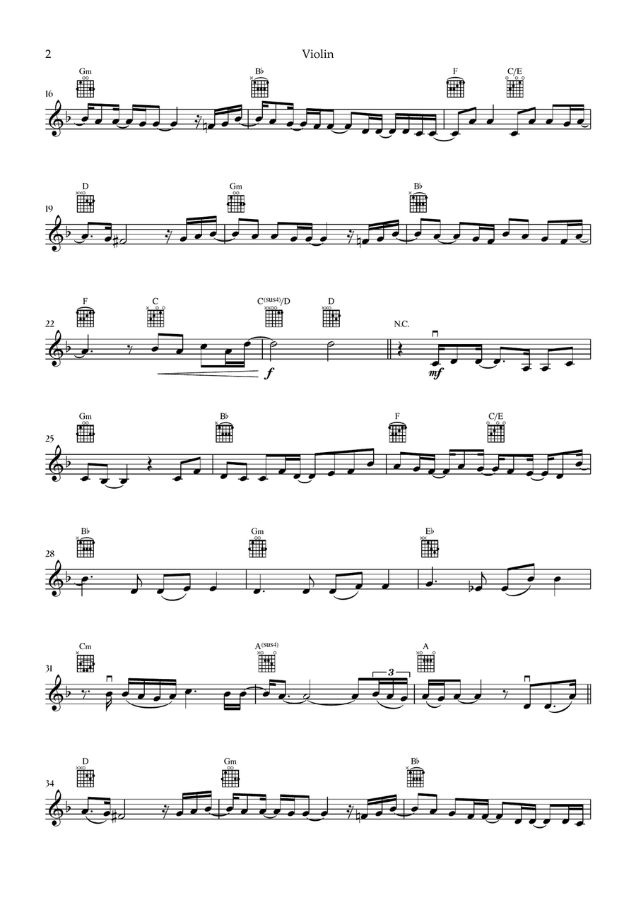Beyond (End Credit Version) Violin Solo scores gallery preview page 2