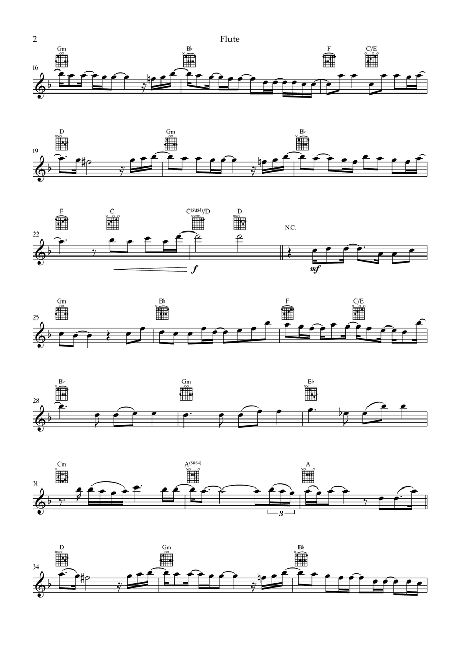 Beyond (End Credit Version) Flute Solo scores gallery preview page 2