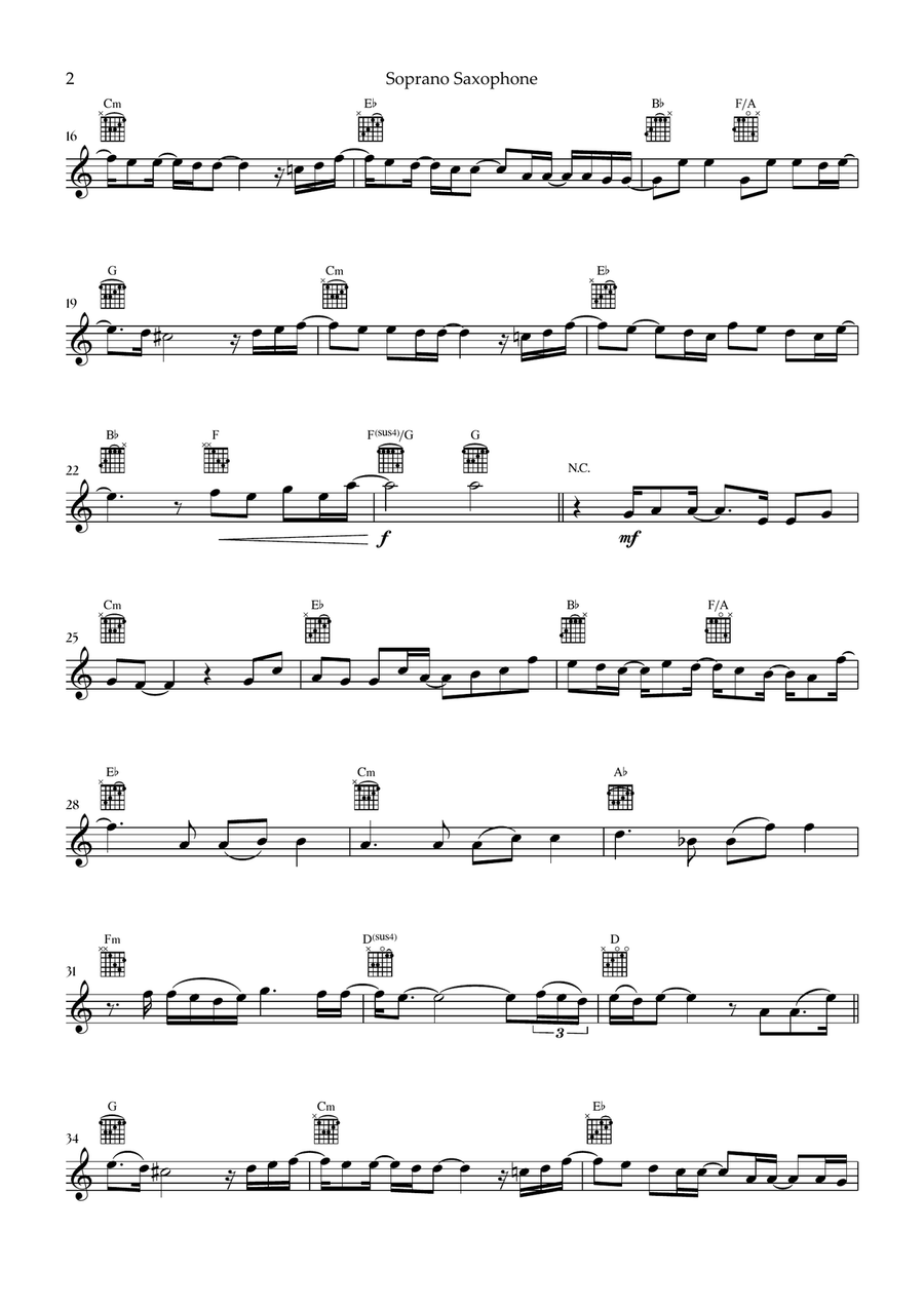Beyond (End Credit Version) Soprano Saxophone scores gallery preview page 2
