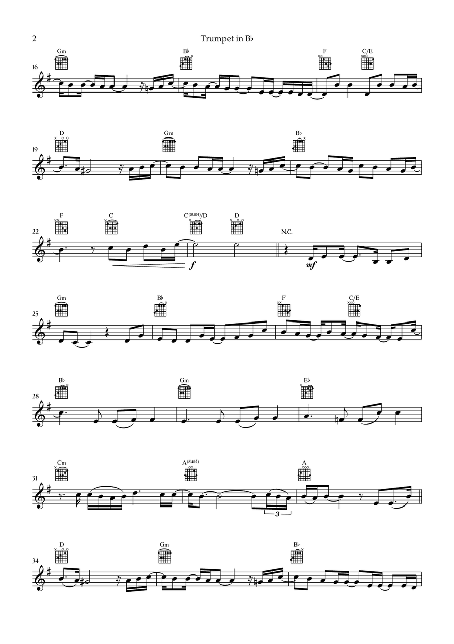 Beyond (End Credit Version) B-Flat Trumpet scores gallery preview page 2