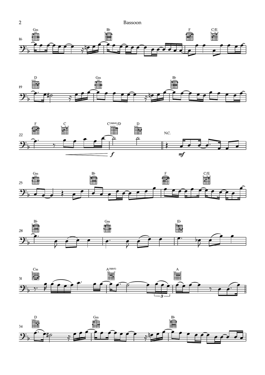 Beyond (End Credit Version) Bassoon Solo scores gallery preview page 2