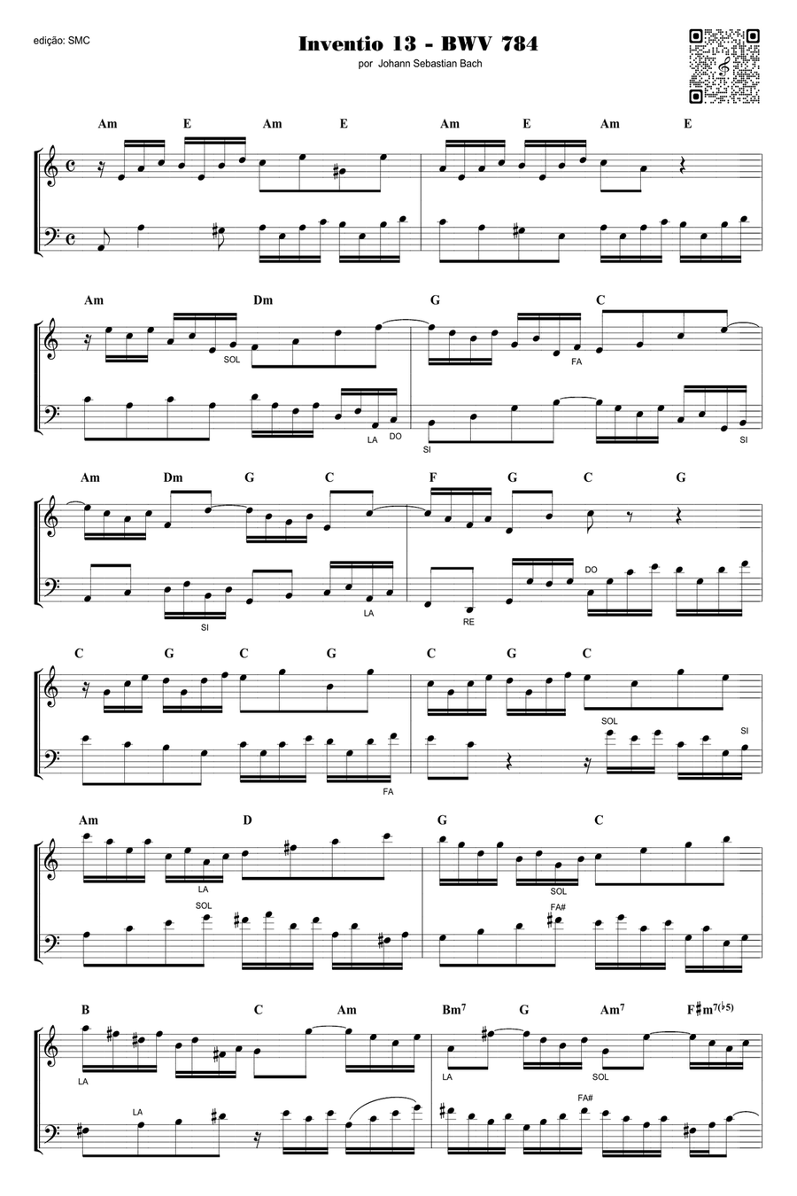 Inventio 13 - BWV 784 Inventio 13 - BWV 784 Piano Method scores gallery preview page 1
