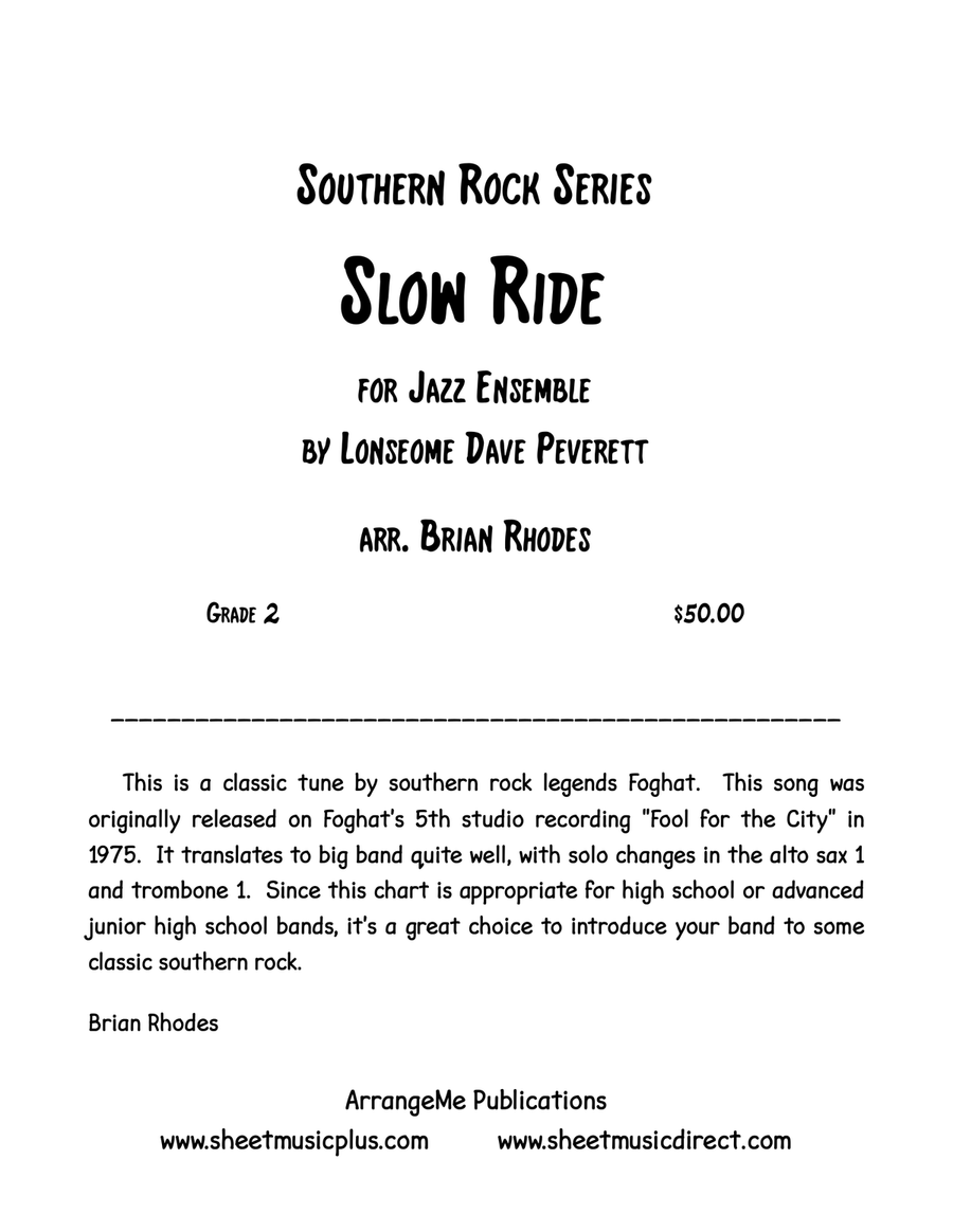 Slow Ride Slow Ride Jazz Ensemble scores gallery preview page 1