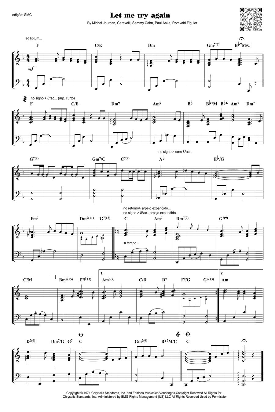 Let Me Try Again (Laisse Moi Le Temps) Piano Solo scores gallery preview page 1