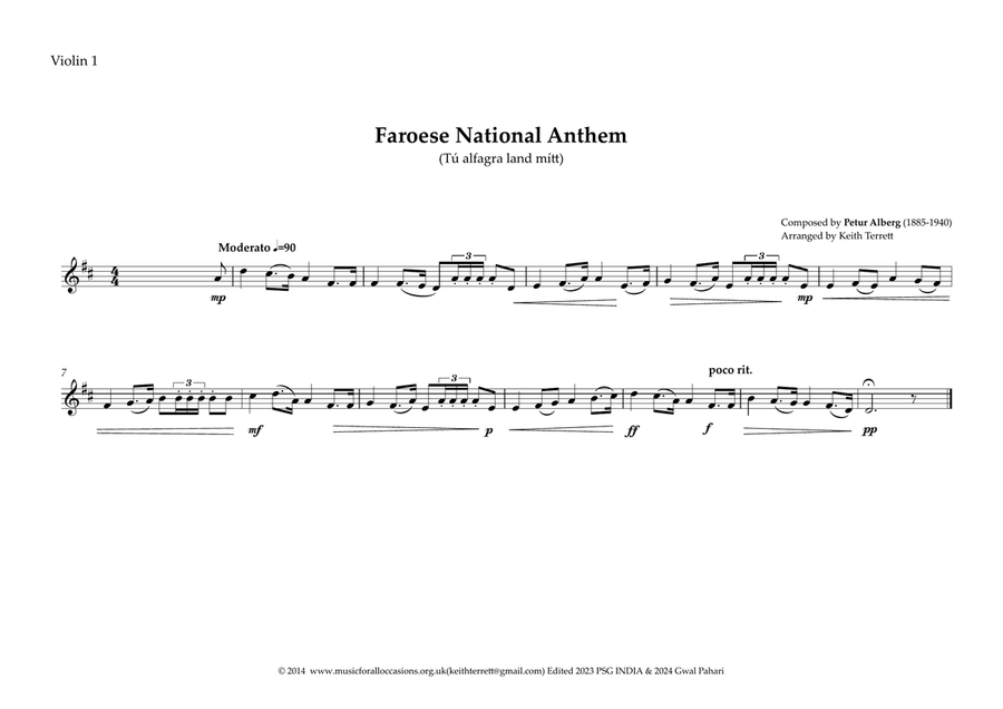 Faroese National Anthem for String Orchestra String Orchestra scores gallery preview page 4