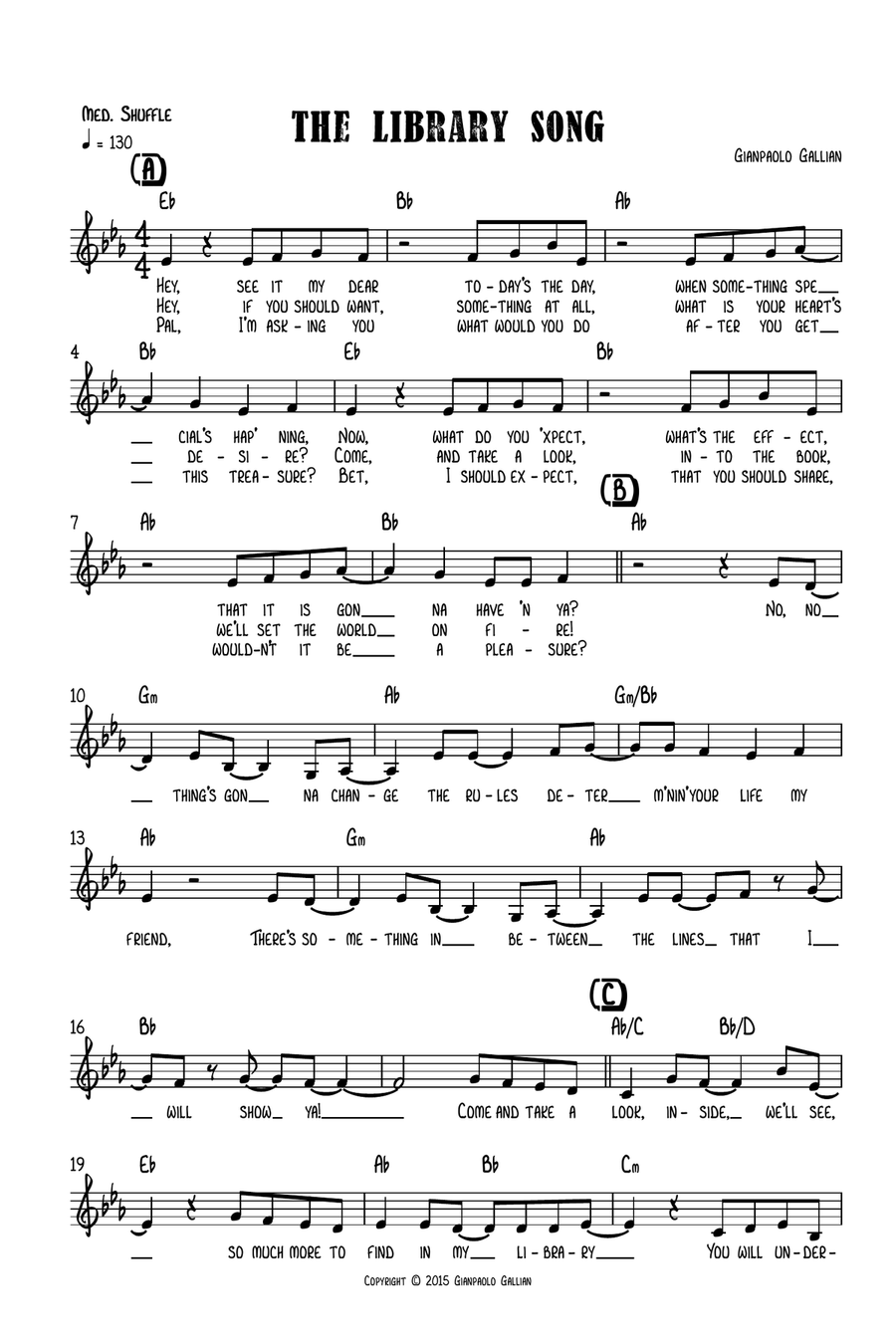 The Library Song The Library Song Piano scores gallery preview page 1