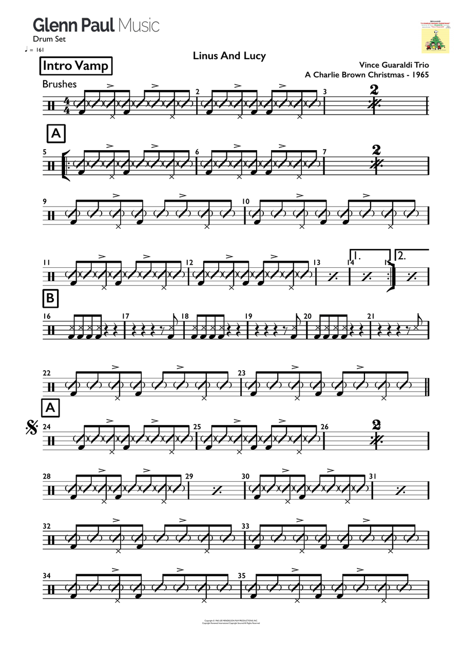 Linus And Lucy Linus And Lucy Drum Set scores gallery preview page 1