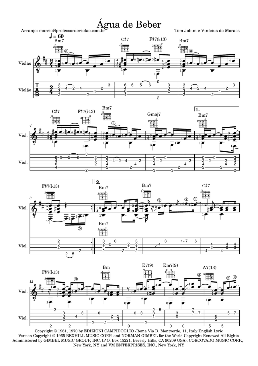 Água De Beber (Water To Drink) Electric Guitar scores gallery preview page 1