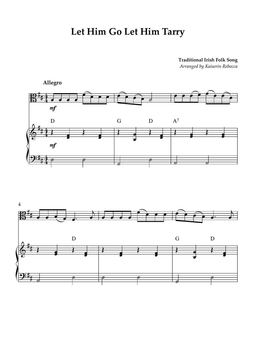 Let Him Go Let Him Tarry Let Him Go Let Him Tarry Viola scores gallery preview page 1