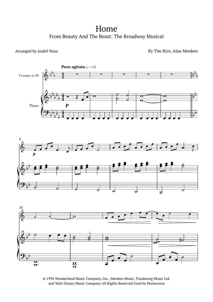 Home B-Flat Trumpet scores gallery preview page 1