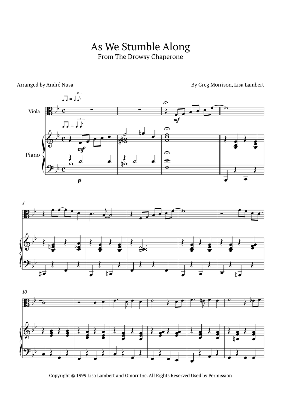As We Stumble Along Viola scores gallery preview page 1