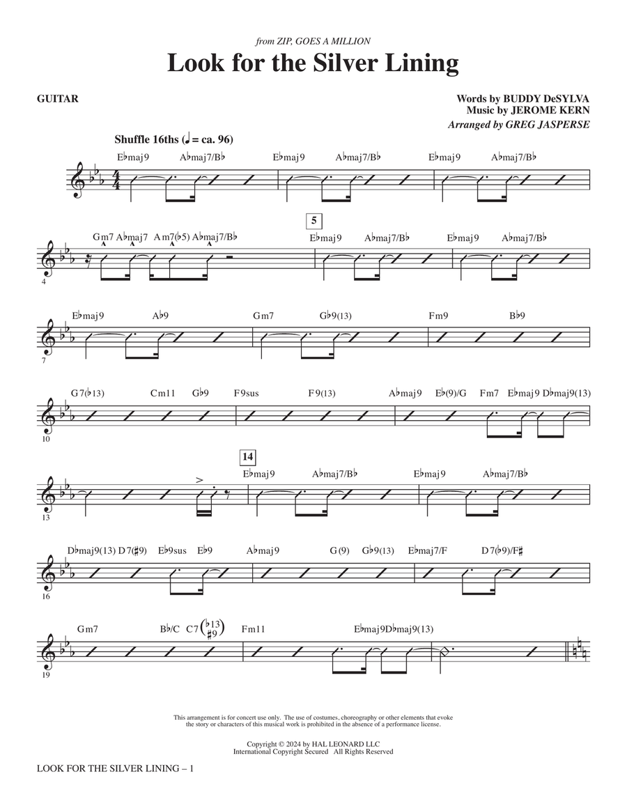 Look For The Silver Lining (arr. Greg Jasperse) - Guitar Choir scores gallery preview page 1
