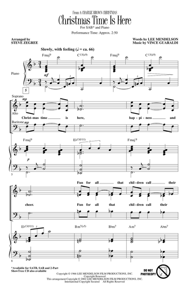 Christmas Time Is Here (arr. Steve Zegree)