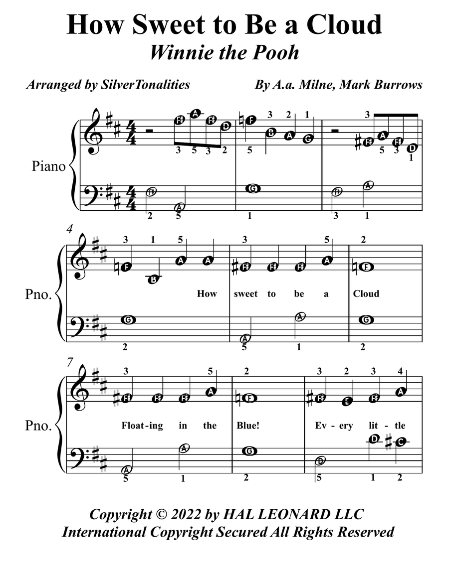 How Sweet To Be A Cloud How Sweet To Be A Cloud Piano Method scores gallery preview page 1