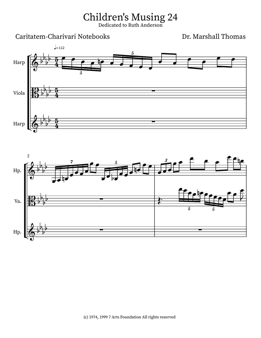 Children's Musing 24 Children's Musing 24 Small Ensemble scores gallery preview page 1