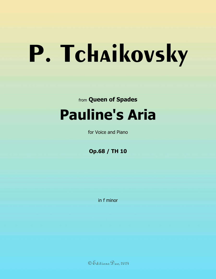 Pauline's Aria, by Tchaikovsky, in f minor Piano, Vocal scores gallery preview page 1