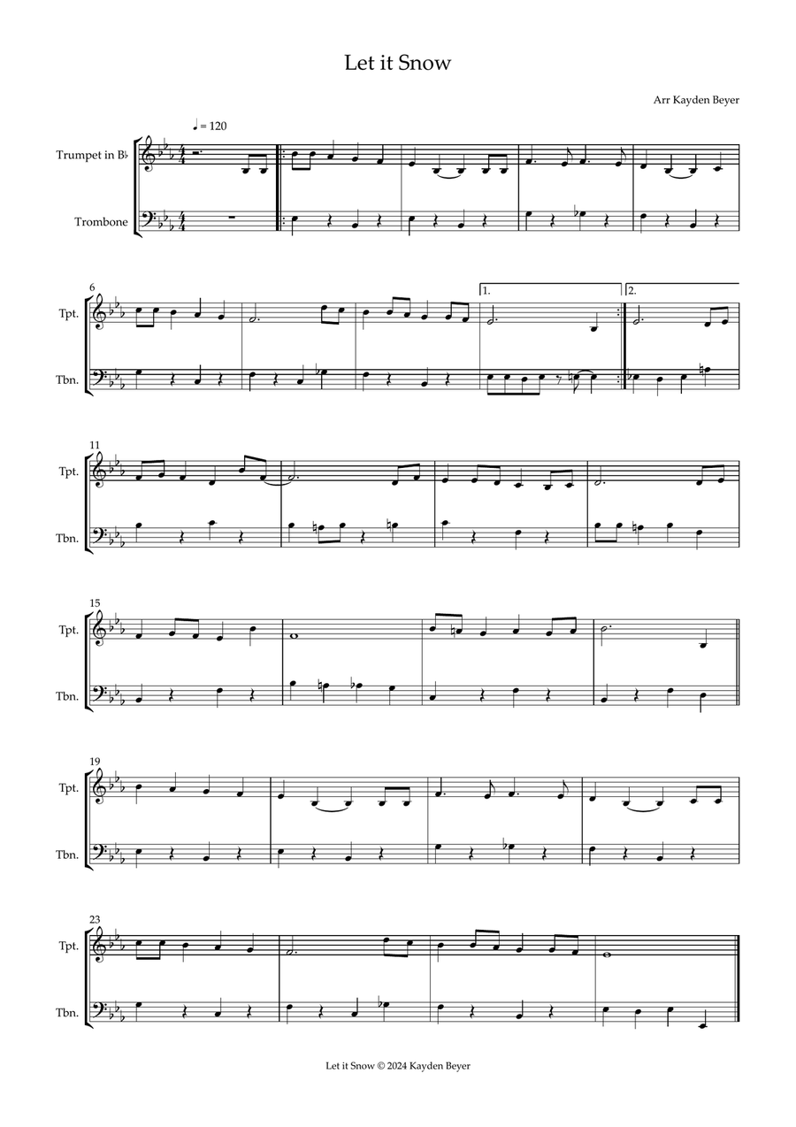 Let it Snow Let it Snow Brass Duet scores gallery preview page 1