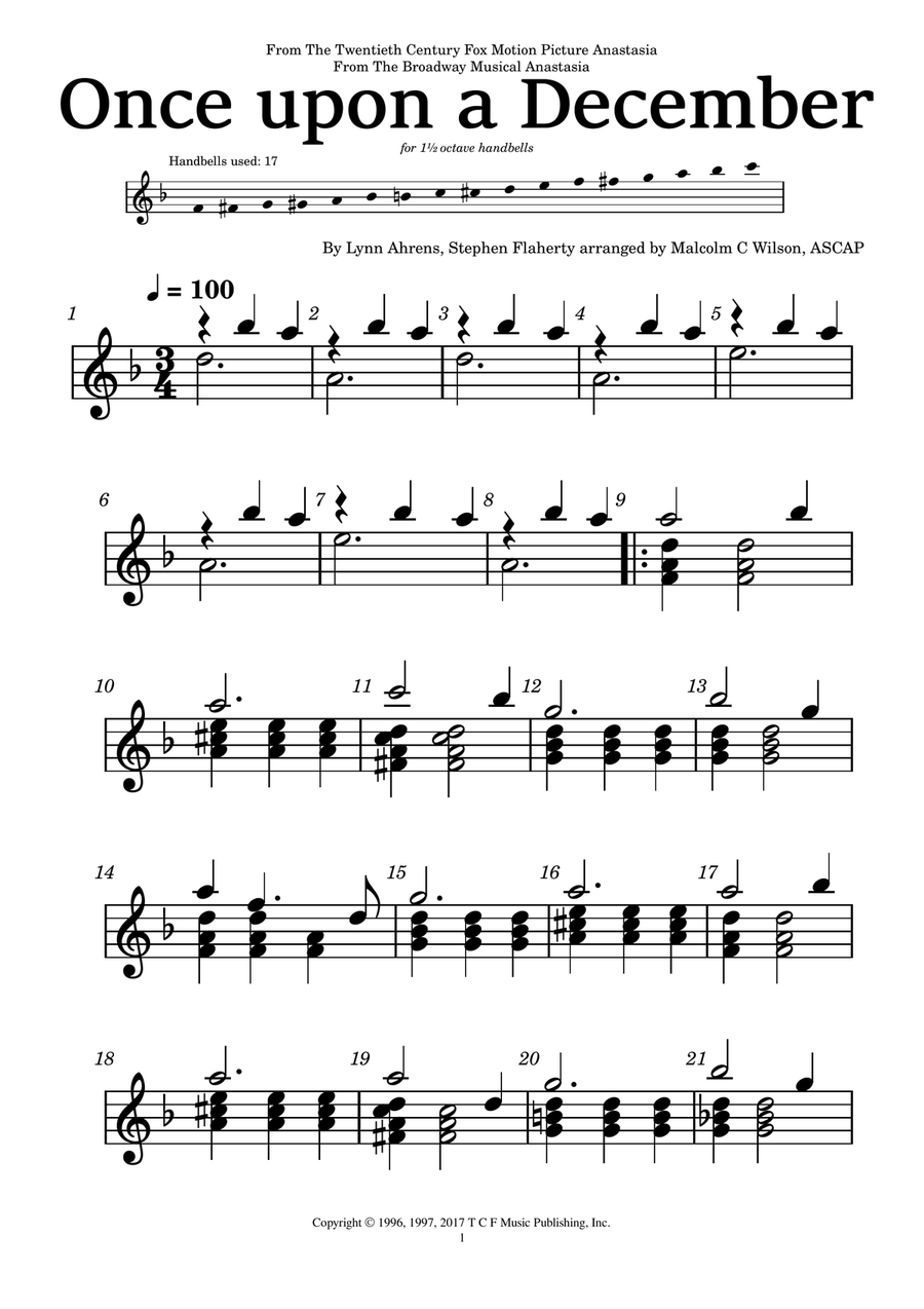 Once Upon A December Handbell Choir scores gallery preview page 1