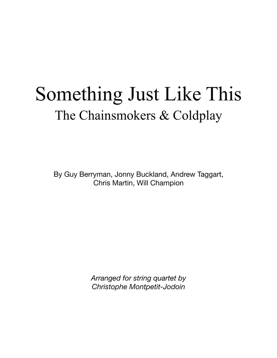 Something Just Like This Something Just Like This String Quartet scores gallery preview page 1