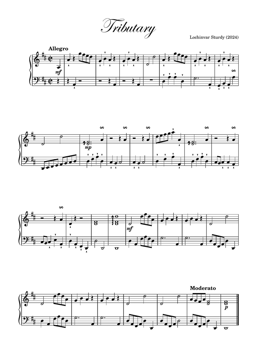 Tributary Piano Solo scores gallery preview page 1