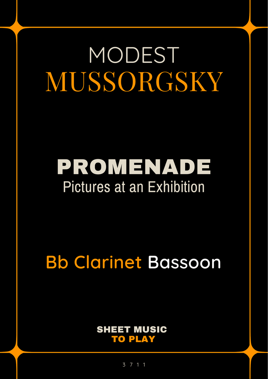 Pictures at an Exhibition - Promenade - Bb Clarinet and Bassoon Woodwind Duet scores gallery preview page 1