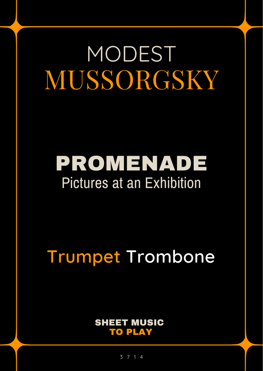Pictures at an Exhibition - Promenade - Bb Trumpet and Trombone Brass Duet scores gallery preview page 1