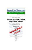 What Are You Doing New Year's Eve? - Score Only