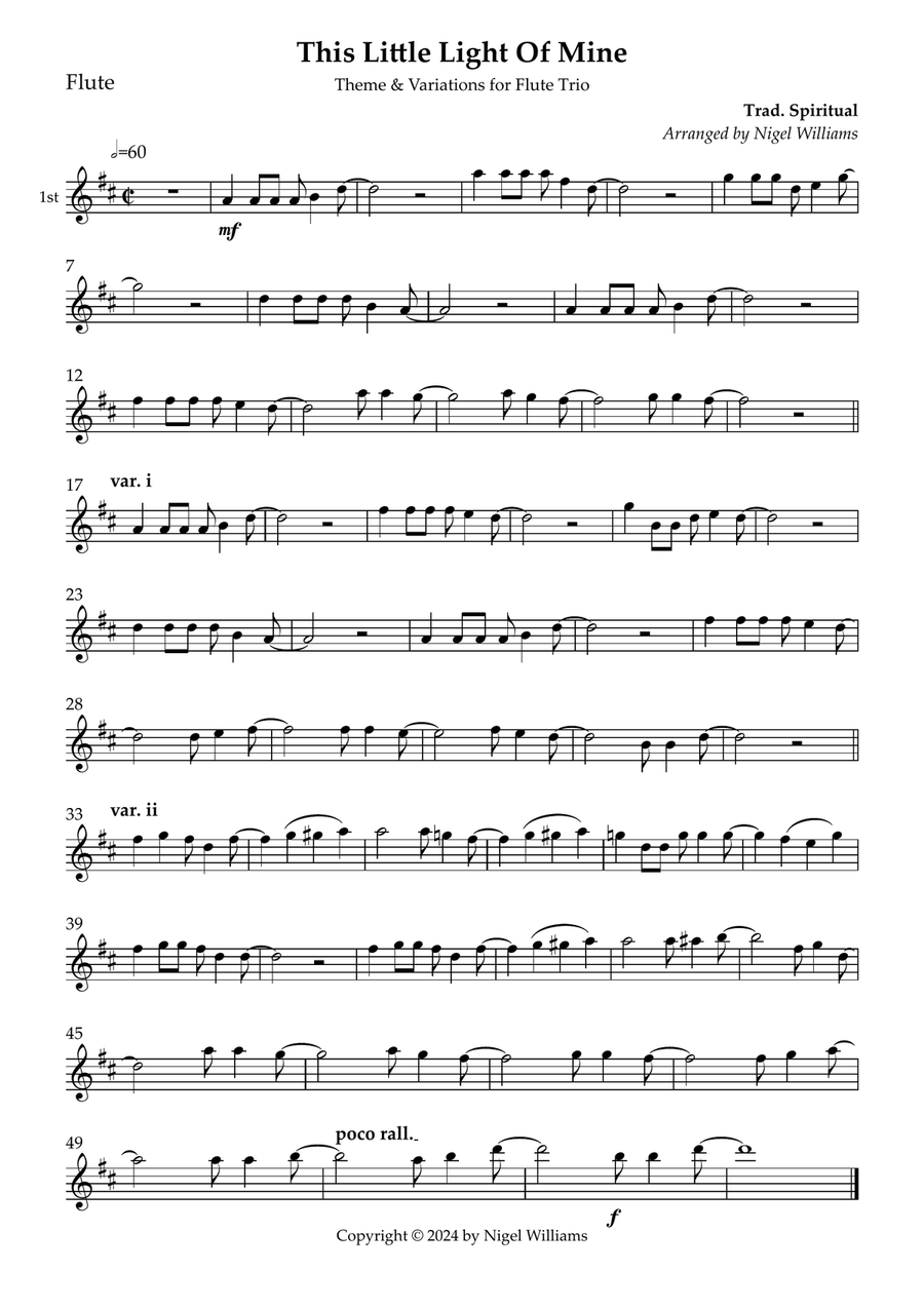 This Little Light Of Mine Flute Trio scores gallery preview page 1