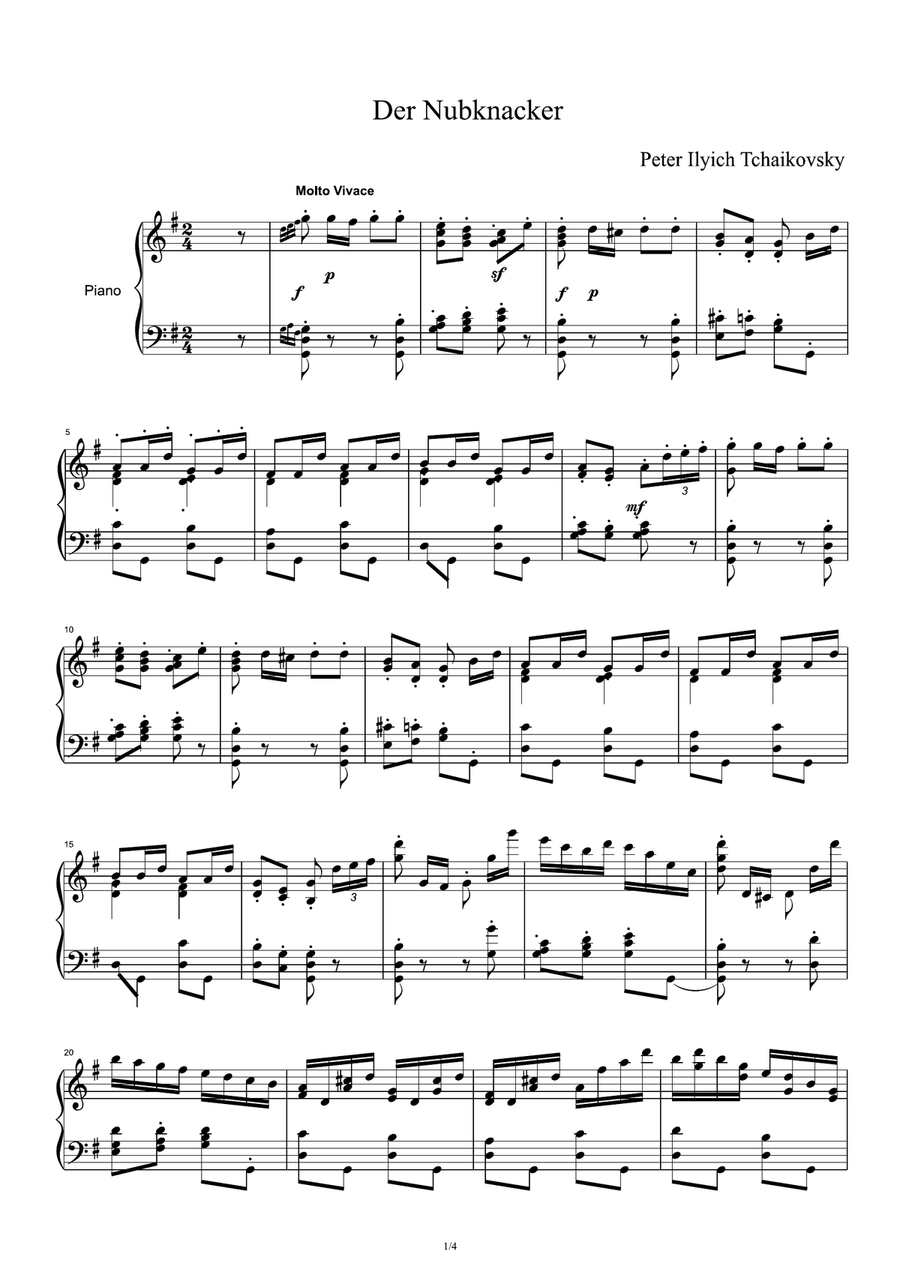 Der Nubknacker Der Nubknacker Piano Solo scores gallery preview page 1