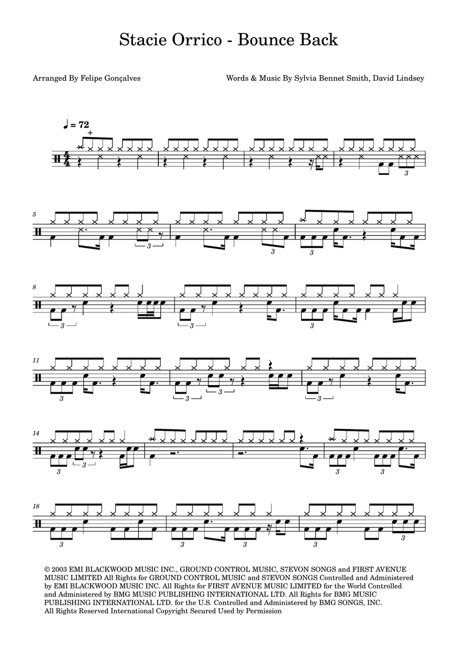 Bounce Back Bounce Back Drum Set scores gallery preview page 1