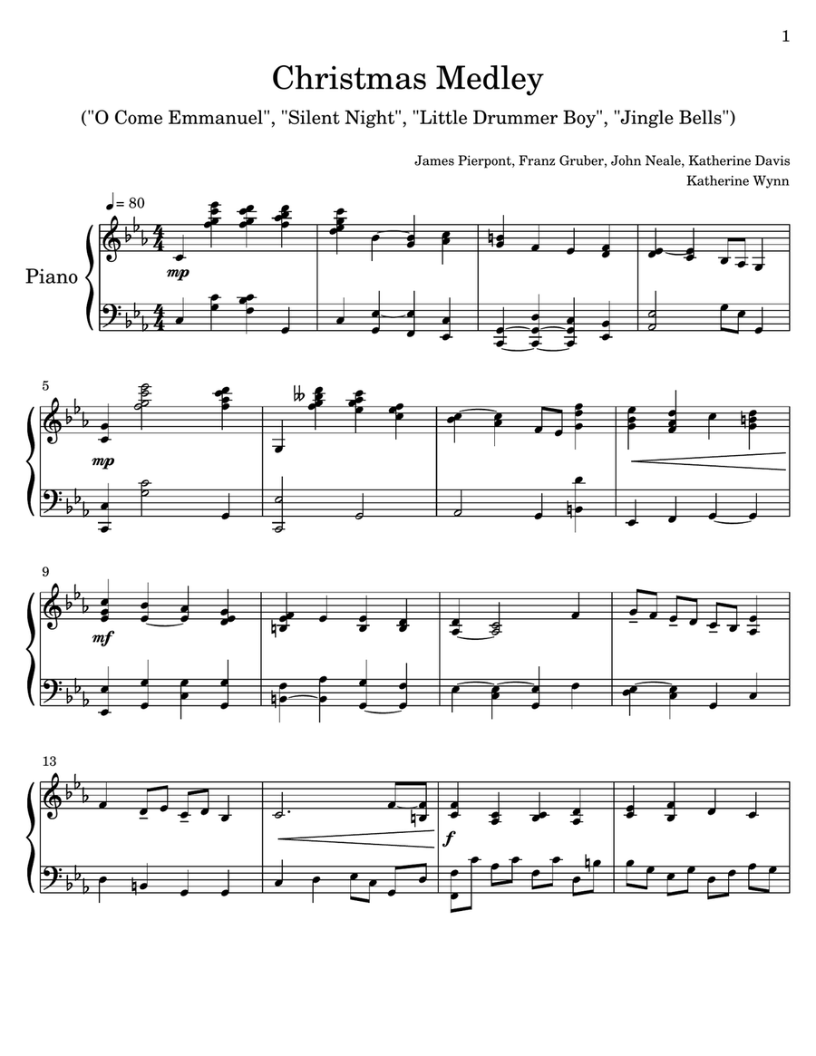 Christmas Medley Christmas Medley Piano Solo scores gallery preview page 1