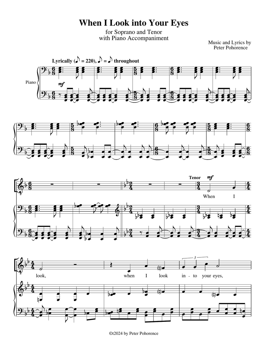 When I Look into Your Eyes Piano scores gallery preview page 1