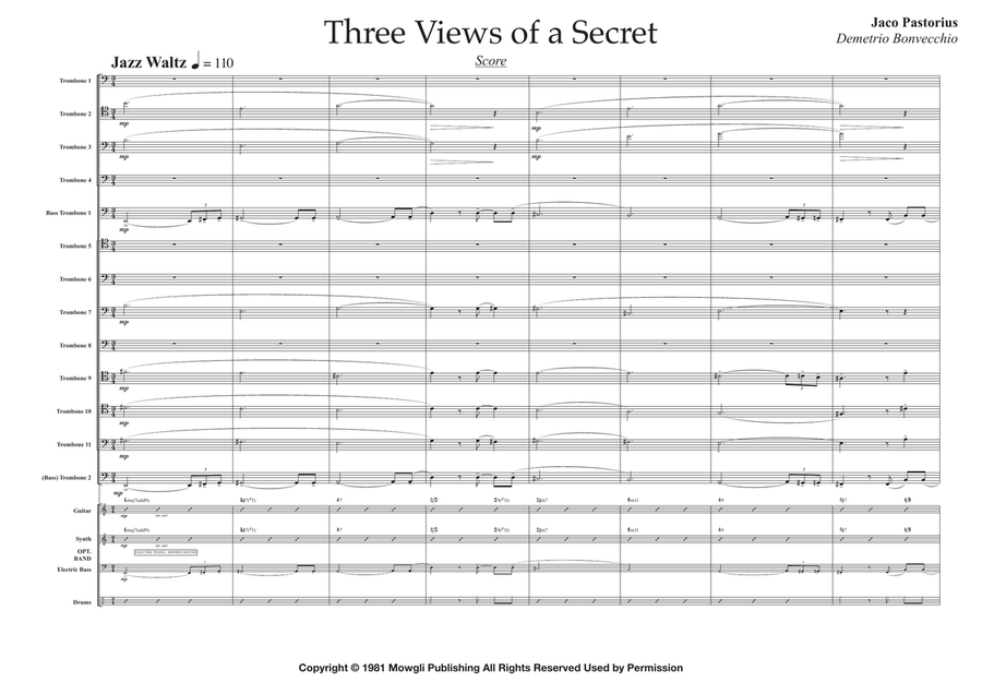 Three Views Of A Secret Trombone scores gallery preview page 1