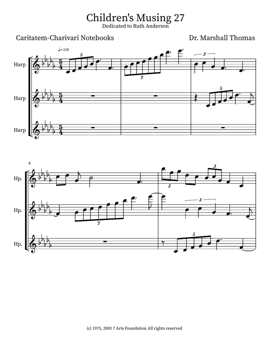 Children's Musing 27 Children's Musing 27 Small Ensemble scores gallery preview page 1