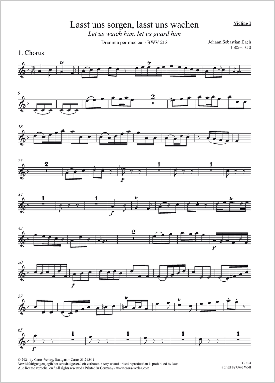 Let us watch him, let us guard him Violin scores gallery preview page 1