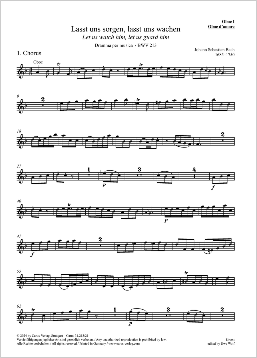 Let us watch him, let us guard him Oboe scores gallery preview page 1