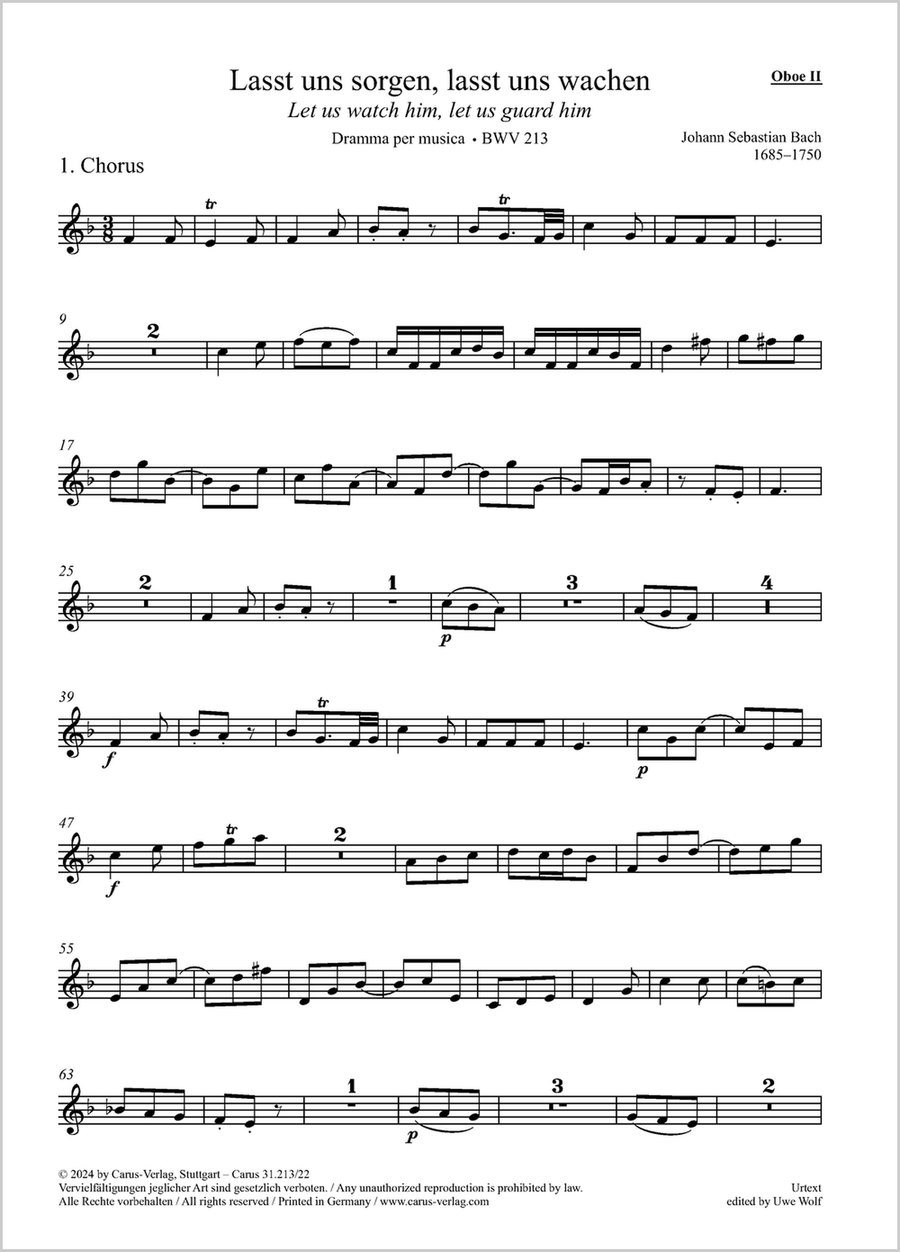 Let us watch him, let us guard him Oboe scores gallery preview page 1