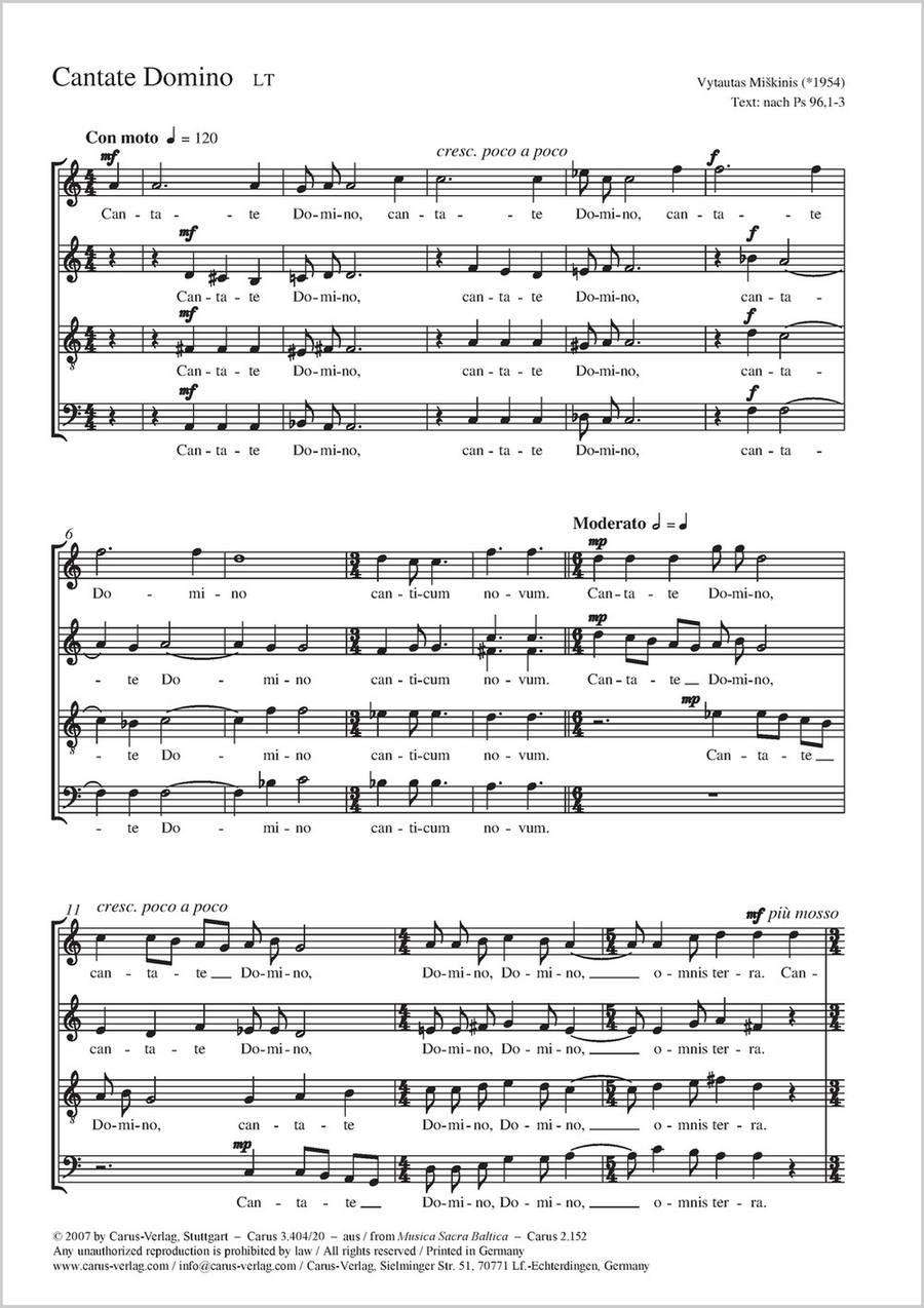 Cantate Domino Cantate Domino 4-Part scores gallery preview page 1