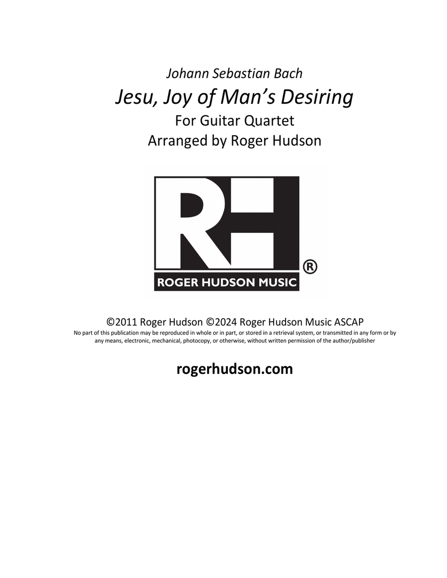 Jesu Joy of Man's Desiring Guitar Ensemble scores gallery preview page 1