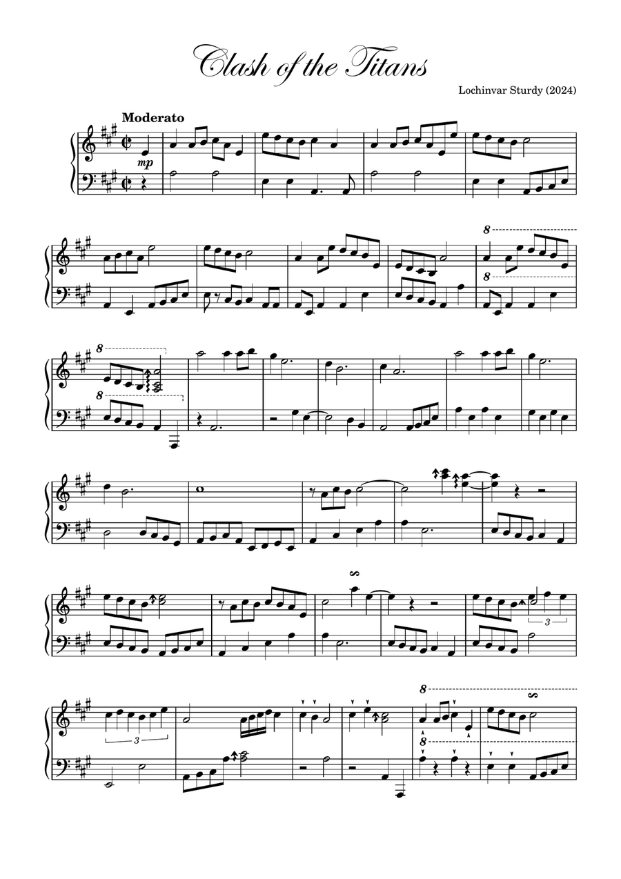 Clash of the Titans Clash of the Titans Piano Solo scores gallery preview page 1