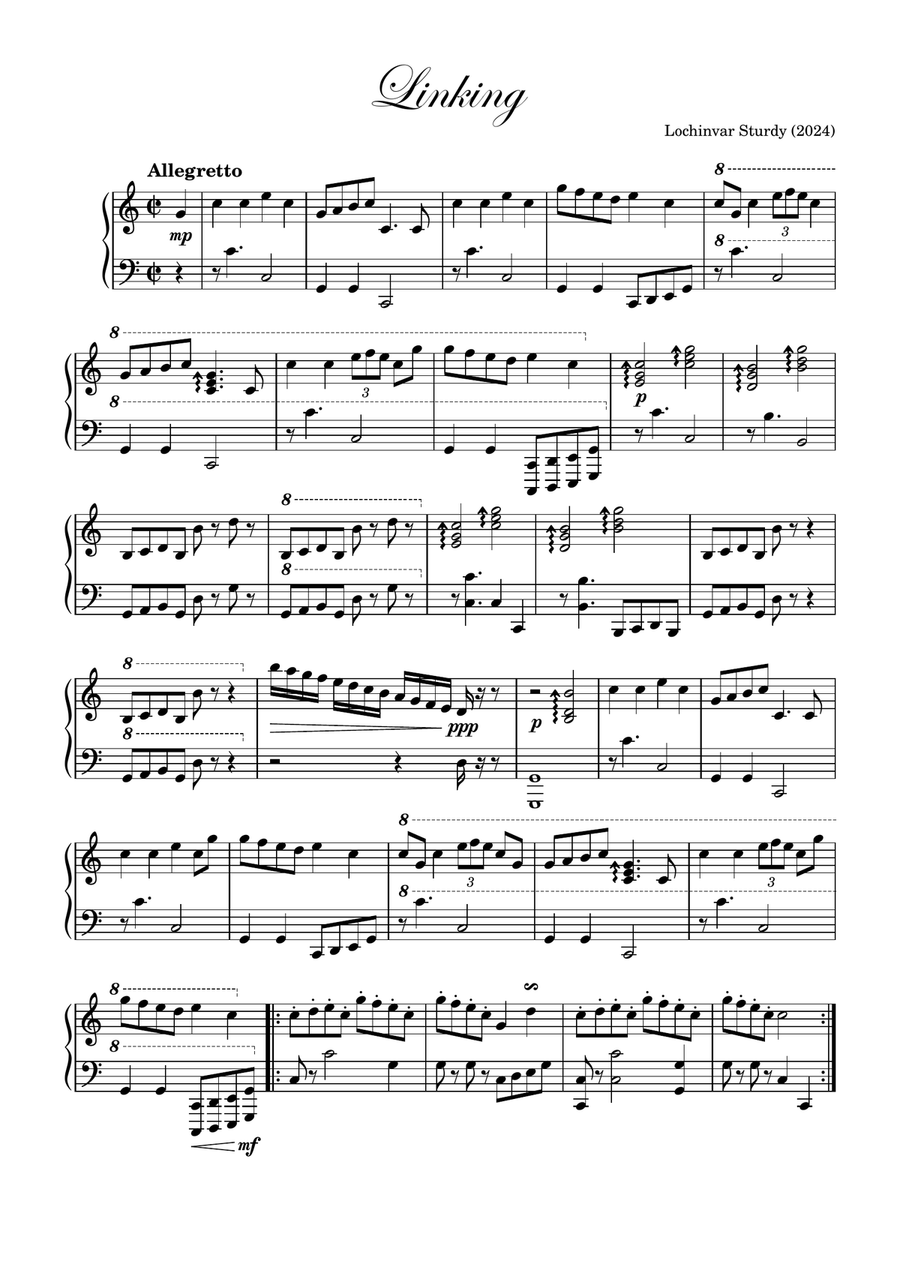 Linking Linking Piano Solo scores gallery preview page 1