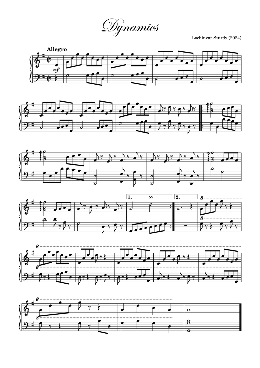 Dynamics Piano Solo scores gallery preview page 1