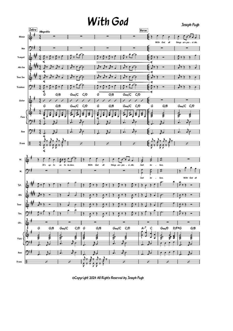With God With God Jazz Ensemble scores gallery preview page 1